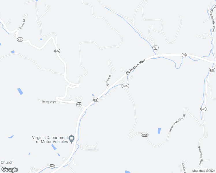 map of restaurants, bars, coffee shops, grocery stores, and more near Tomken Road in Clintwood