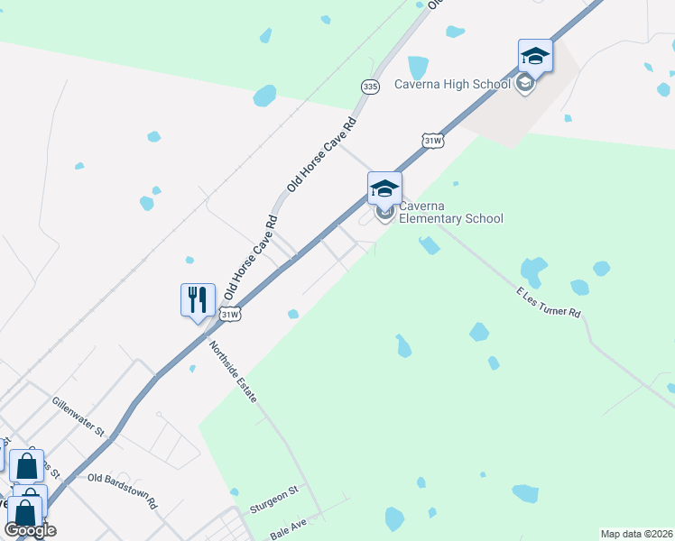 map of restaurants, bars, coffee shops, grocery stores, and more near 1000-1098 Lingale Dr in Cave City
