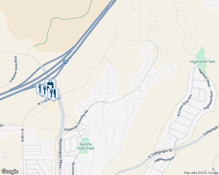 map of restaurants, bars, coffee shops, grocery stores, and more near 1901 Holiday Lane in Washington