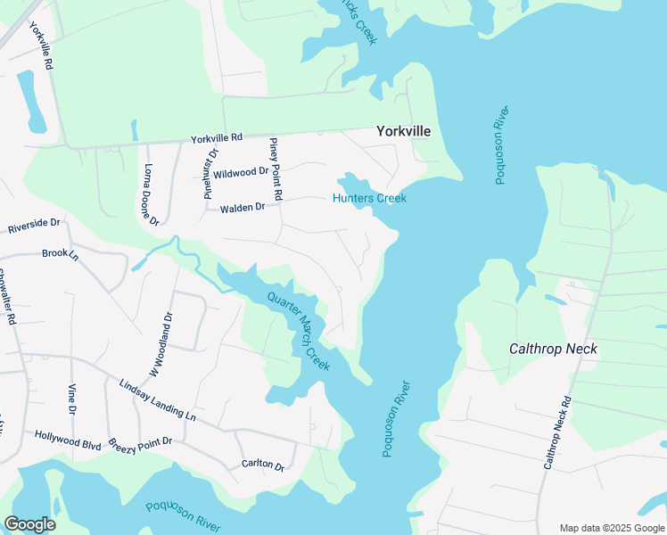 map of restaurants, bars, coffee shops, grocery stores, and more near 521 Piney Point Road in Yorktown