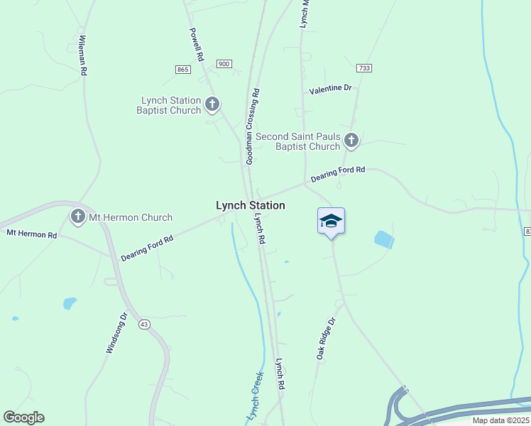 map of restaurants, bars, coffee shops, grocery stores, and more near 36 Lynch Road in Altavista