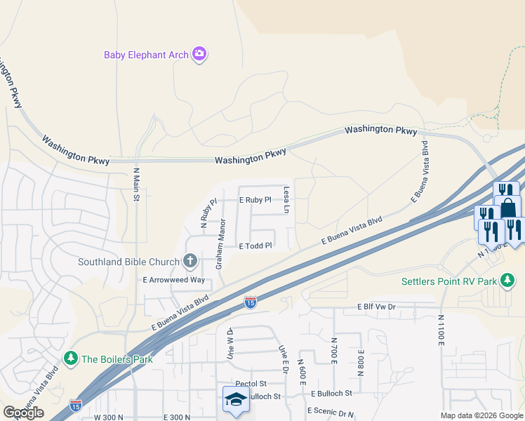 map of restaurants, bars, coffee shops, grocery stores, and more near 475 Dry Springs Lane in Washington