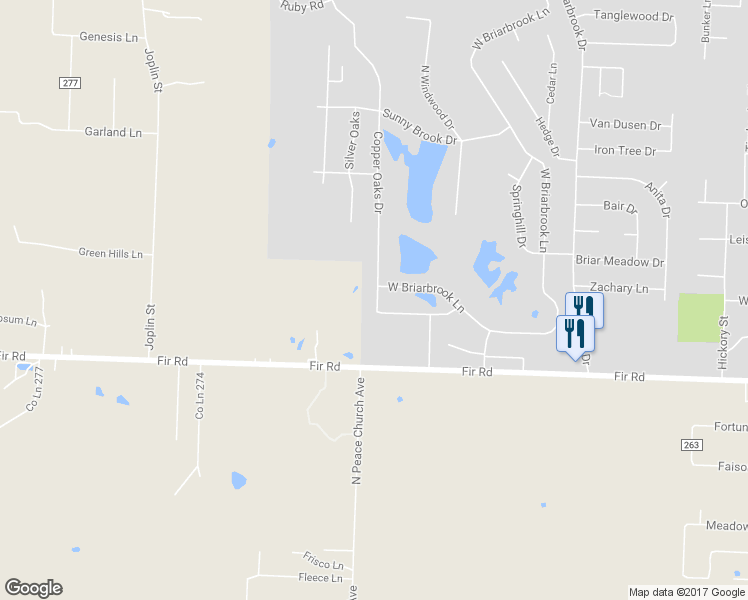 map of restaurants, bars, coffee shops, grocery stores, and more near 1006 Copper Oaks Drive in Carl Junction