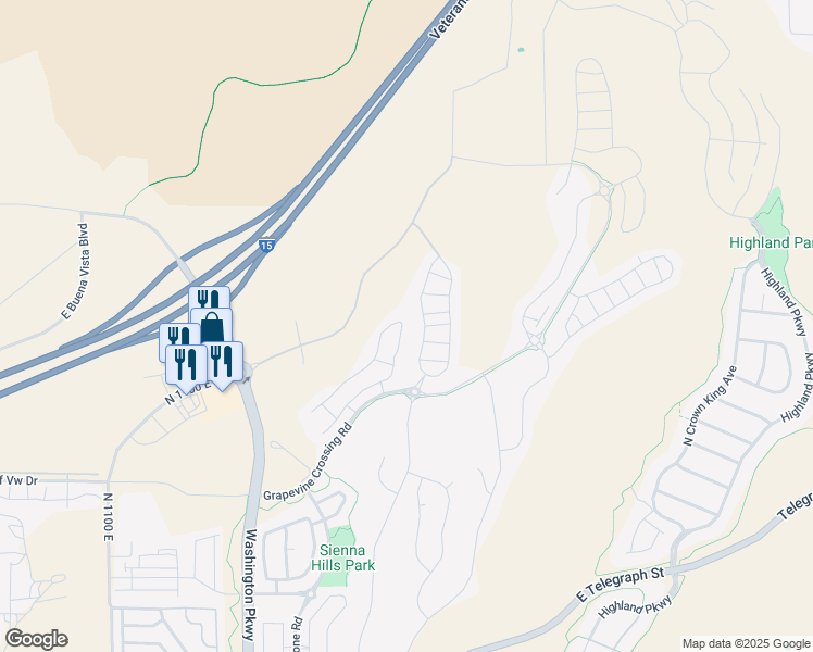 map of restaurants, bars, coffee shops, grocery stores, and more near 1086 North Ocotillo Drive in Washington