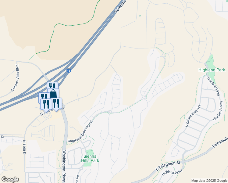map of restaurants, bars, coffee shops, grocery stores, and more near 1892 Vacation Lane in Washington
