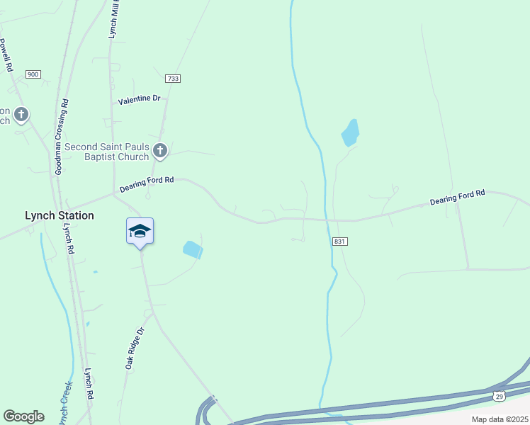 map of restaurants, bars, coffee shops, grocery stores, and more near 1264 Dearing Ford Road in Altavista