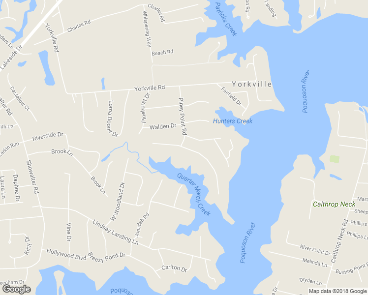map of restaurants, bars, coffee shops, grocery stores, and more near 524 Piney Point Road in Yorktown