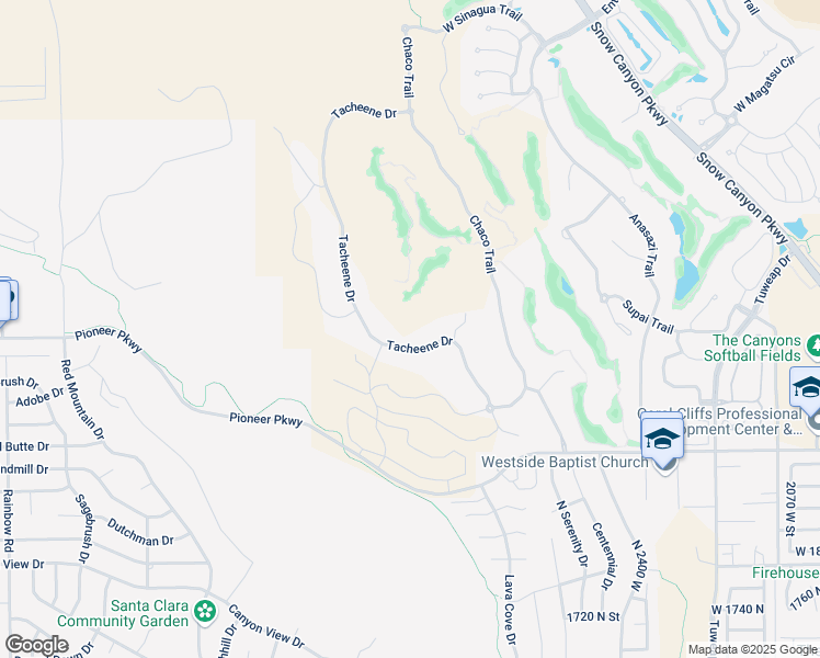 map of restaurants, bars, coffee shops, grocery stores, and more near 2292 Tacheene Drive in St. George