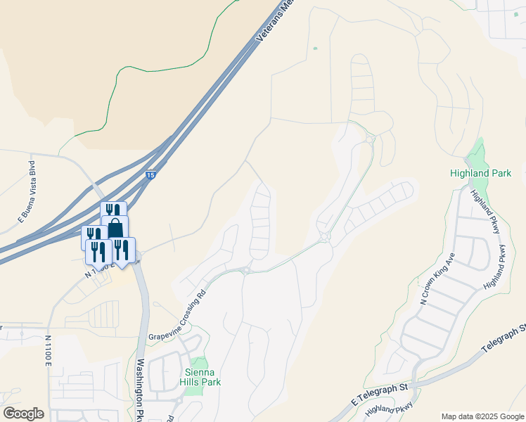map of restaurants, bars, coffee shops, grocery stores, and more near 1920 Fiesta Lane in Washington