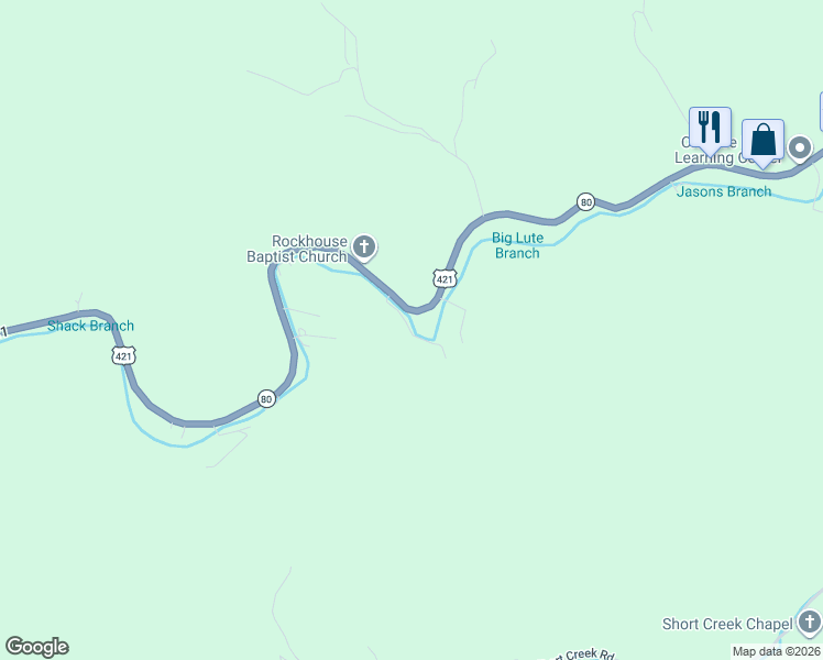 map of restaurants, bars, coffee shops, grocery stores, and more near Brookside Lane in Hyden