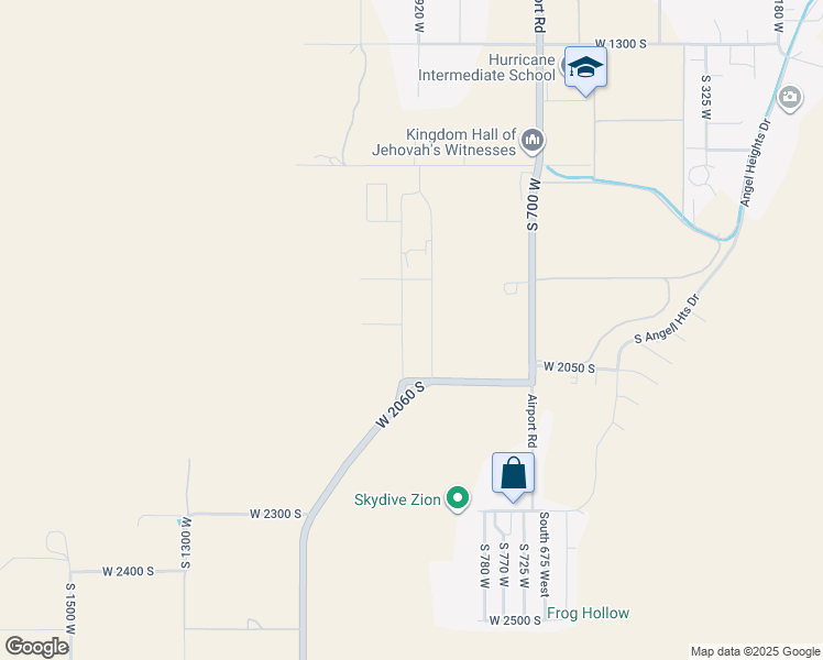 map of restaurants, bars, coffee shops, grocery stores, and more near 1907 South 950 West in Hurricane