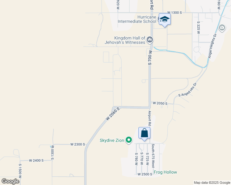 map of restaurants, bars, coffee shops, grocery stores, and more near 1907 South 950 West in Hurricane