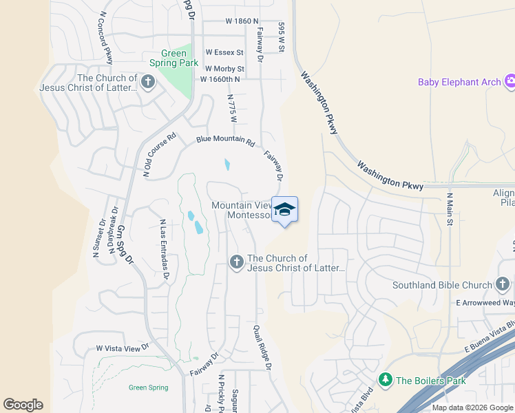 map of restaurants, bars, coffee shops, grocery stores, and more near 691 Fairway Drive in Washington