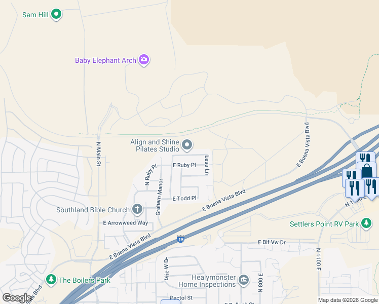 map of restaurants, bars, coffee shops, grocery stores, and more near 473 Sun Dusk Lane in Washington