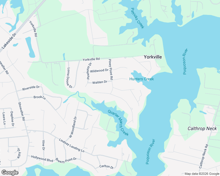 map of restaurants, bars, coffee shops, grocery stores, and more near 401 Piney Point Road in Yorktown