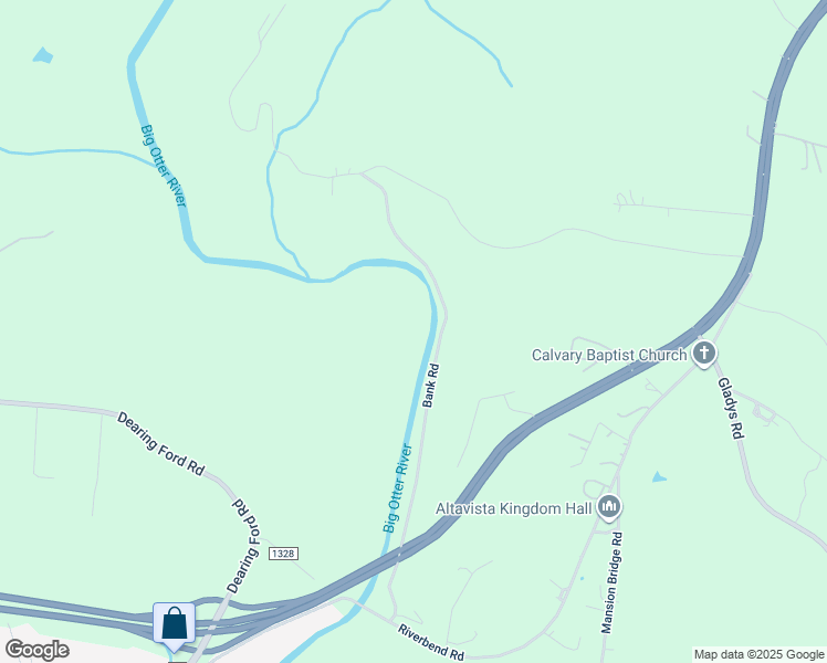 map of restaurants, bars, coffee shops, grocery stores, and more near 596 Rfb Lane in Altavista