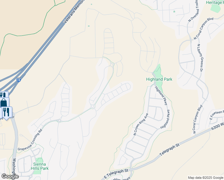 map of restaurants, bars, coffee shops, grocery stores, and more near 2323 East Escondido Drive in Washington