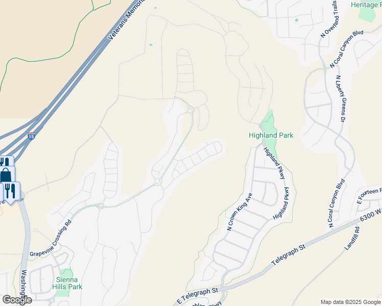 map of restaurants, bars, coffee shops, grocery stores, and more near 2323 East Escondido Drive in Washington