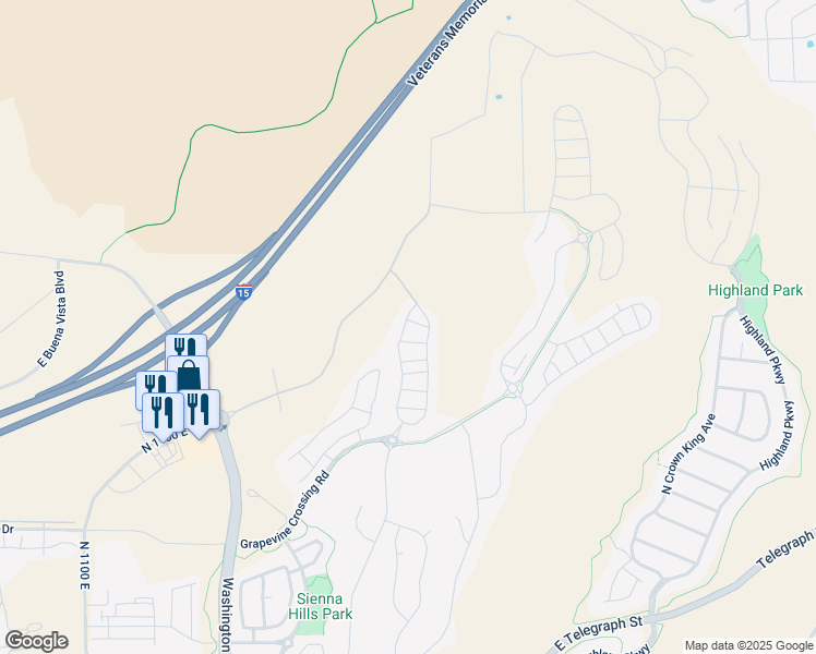 map of restaurants, bars, coffee shops, grocery stores, and more near 1896 East Respite Lane in Washington