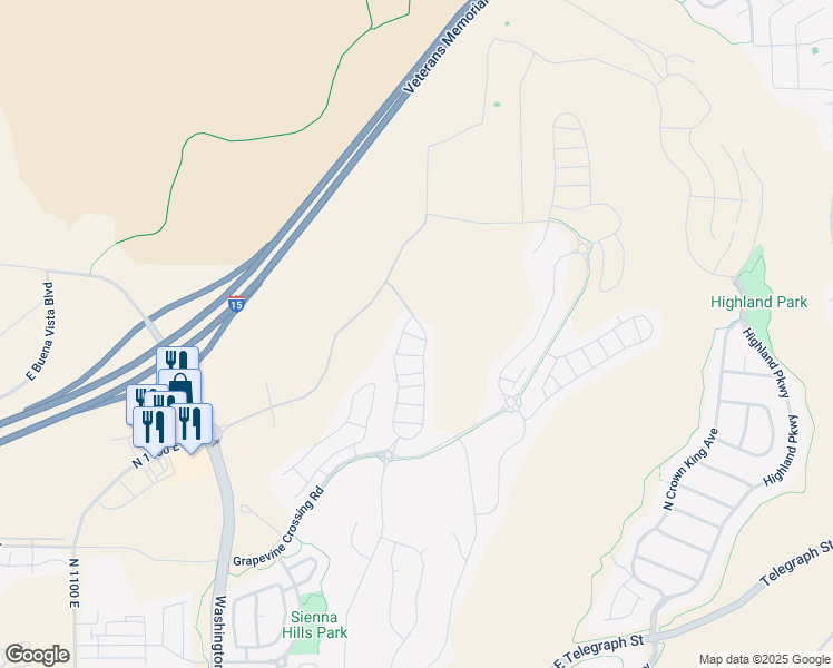 map of restaurants, bars, coffee shops, grocery stores, and more near 1917 East Respite Lane in Washington