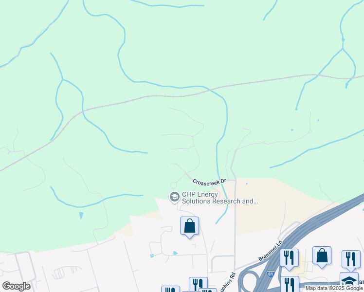 map of restaurants, bars, coffee shops, grocery stores, and more near 1026 Saint Clair Lane in Christiansburg