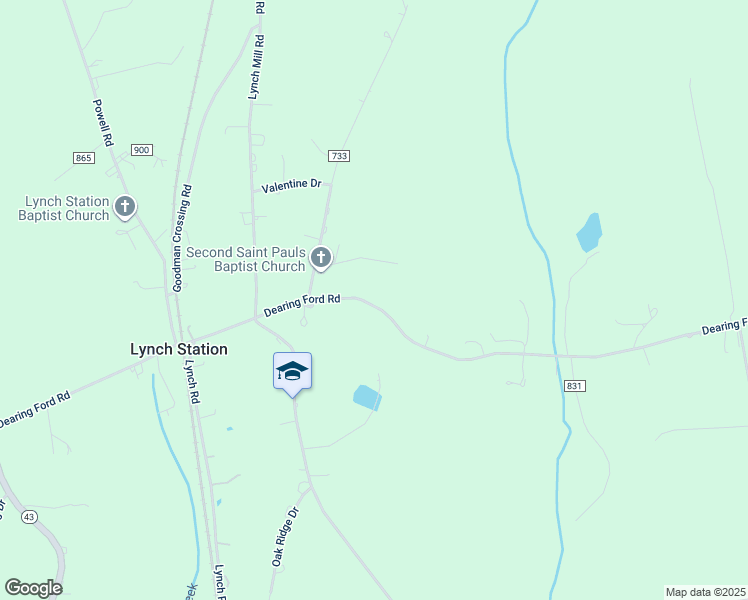map of restaurants, bars, coffee shops, grocery stores, and more near 970 Dearing Ford Road in Altavista