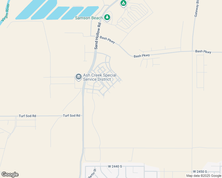 map of restaurants, bars, coffee shops, grocery stores, and more near South Regent Park Road in Hurricane