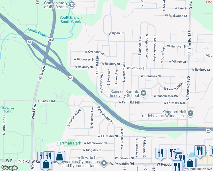 map of restaurants, bars, coffee shops, grocery stores, and more near in Greene County