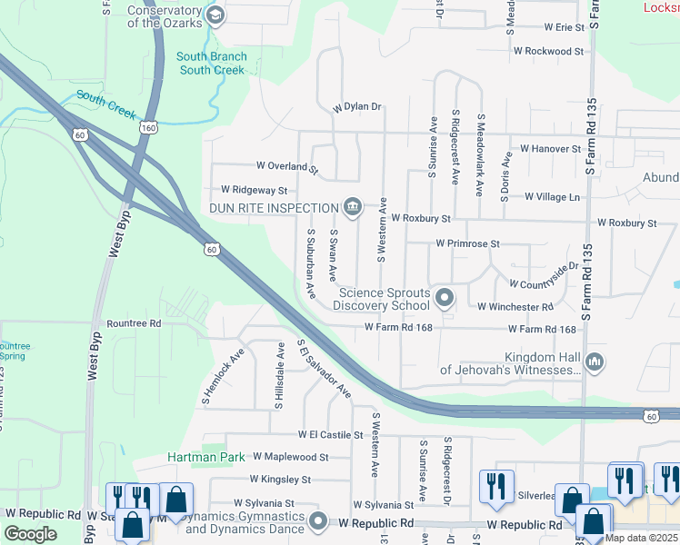 map of restaurants, bars, coffee shops, grocery stores, and more near in Greene County