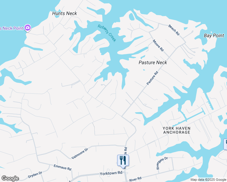 map of restaurants, bars, coffee shops, grocery stores, and more near 21 Hansom Drive in Poquoson