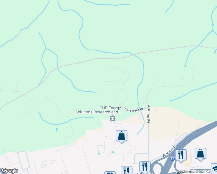 map of restaurants, bars, coffee shops, grocery stores, and more near 1048 Saint Clair Lane in Christiansburg