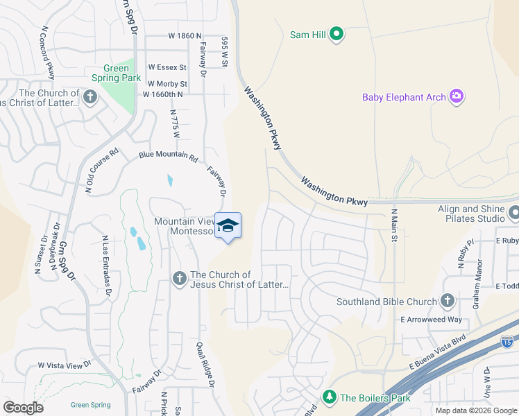 map of restaurants, bars, coffee shops, grocery stores, and more near 1219 Via Del Sol in Washington