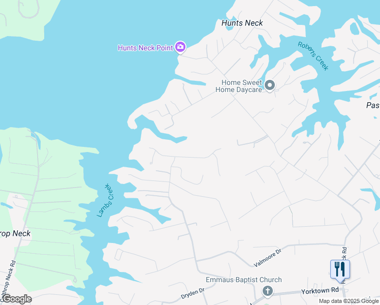 map of restaurants, bars, coffee shops, grocery stores, and more near 24 Ferguson Street in Poquoson