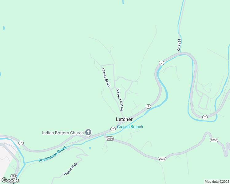 map of restaurants, bars, coffee shops, grocery stores, and more near Cr-1357 in Letcher