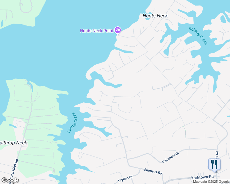 map of restaurants, bars, coffee shops, grocery stores, and more near 41 Edwards Road in Poquoson