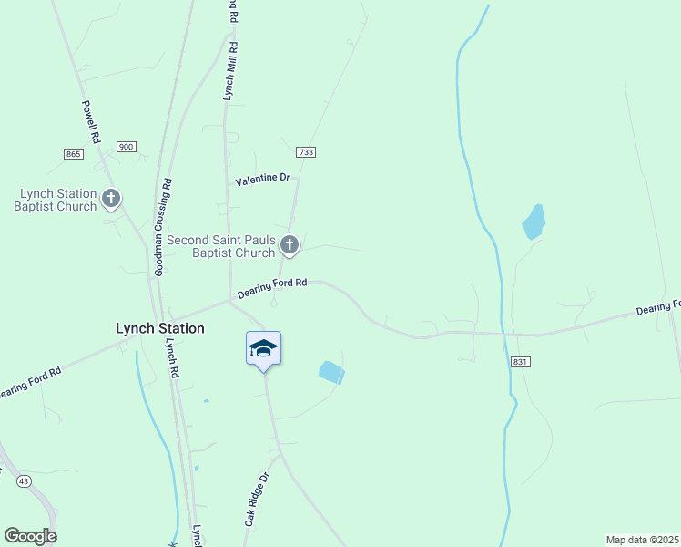 map of restaurants, bars, coffee shops, grocery stores, and more near 970 Dearing Ford Road in Altavista
