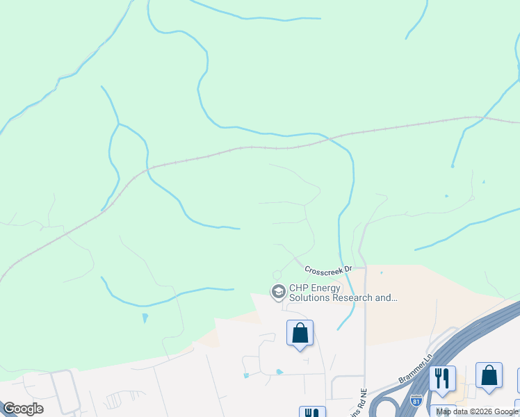 map of restaurants, bars, coffee shops, grocery stores, and more near 1048 Saint Clair Lane in Christiansburg
