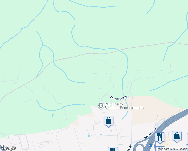 map of restaurants, bars, coffee shops, grocery stores, and more near 1203 Walnut Ridge Road in Christiansburg