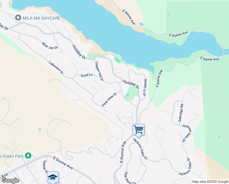 map of restaurants, bars, coffee shops, grocery stores, and more near 17121 Park View Drive in Morgan Hill