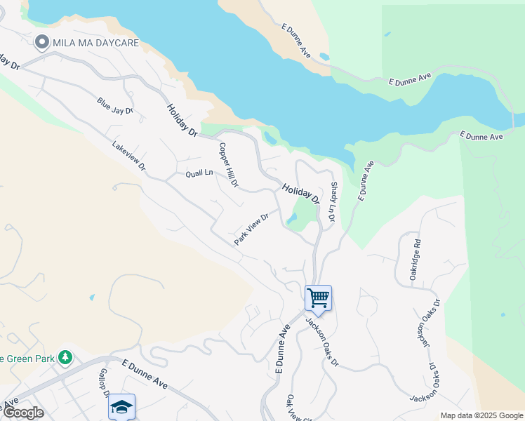 map of restaurants, bars, coffee shops, grocery stores, and more near 17121 Park View Drive in Morgan Hill