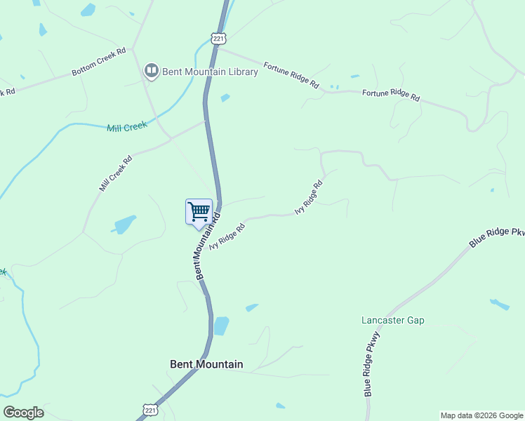 map of restaurants, bars, coffee shops, grocery stores, and more near 10325 Ivy Ridge Rd in Bent Mountain