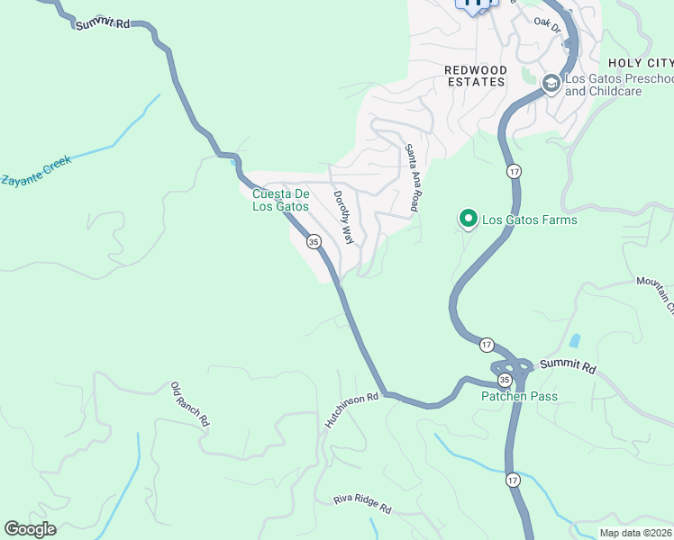 map of restaurants, bars, coffee shops, grocery stores, and more near 21721 Summit Road in Los Gatos