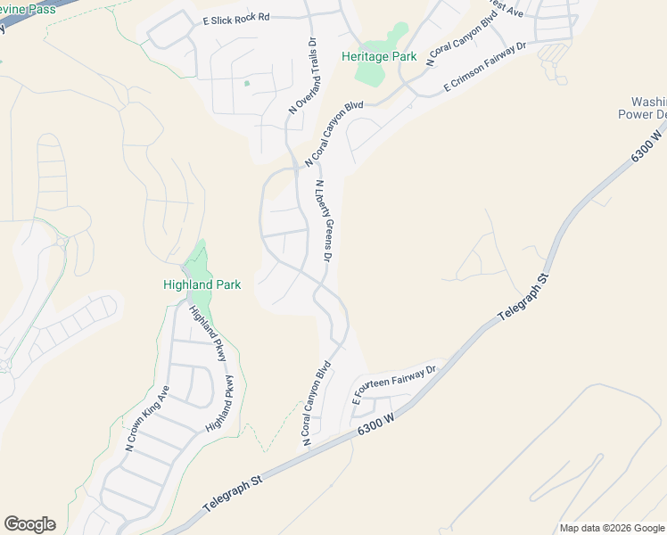 map of restaurants, bars, coffee shops, grocery stores, and more near 1342 North Liberty Greens Drive in Washington