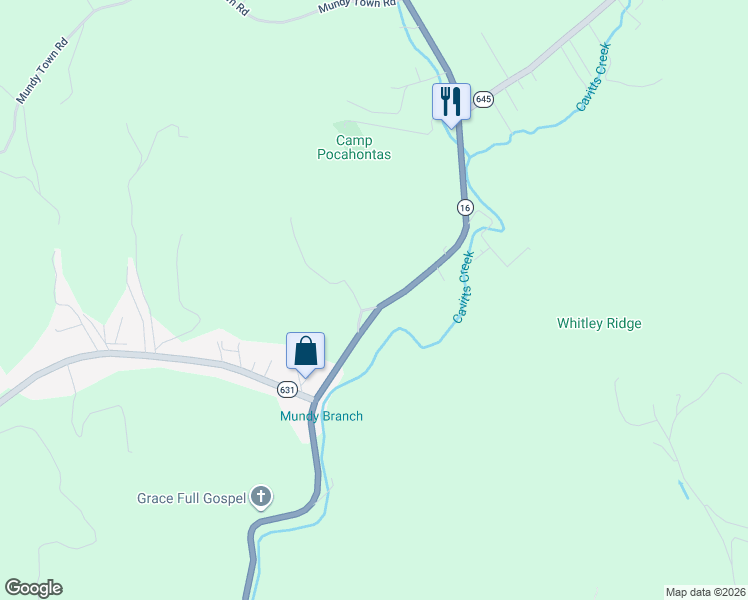 map of restaurants, bars, coffee shops, grocery stores, and more near Waushopper Road in Tazewell County