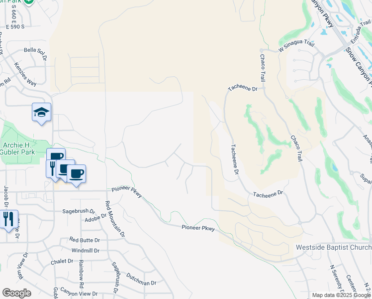 map of restaurants, bars, coffee shops, grocery stores, and more near 2442 South Village Drive in Santa Clara