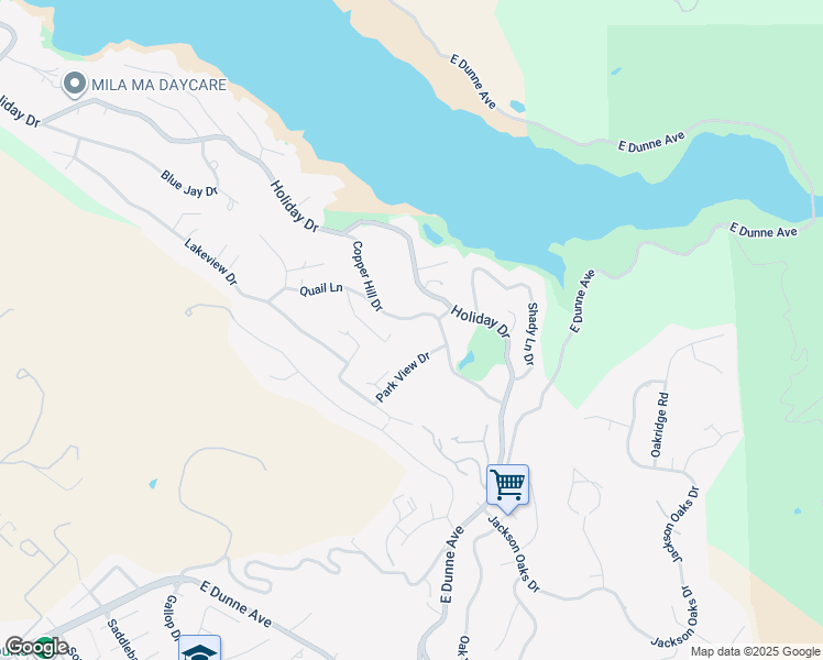 map of restaurants, bars, coffee shops, grocery stores, and more near 17121 Park View Drive in Morgan Hill