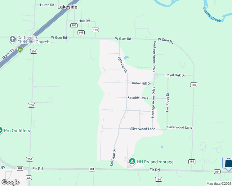 map of restaurants, bars, coffee shops, grocery stores, and more near 1-511 Fireside Drive in Joplin