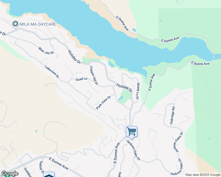 map of restaurants, bars, coffee shops, grocery stores, and more near 17141 Copper Hill Drive in Morgan Hill