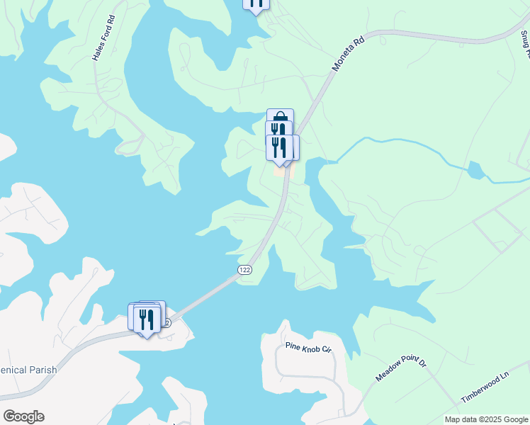 map of restaurants, bars, coffee shops, grocery stores, and more near 1035 Azalea Drive in Moneta
