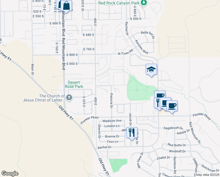 map of restaurants, bars, coffee shops, grocery stores, and more near 2433 Patricia Drive in Santa Clara
